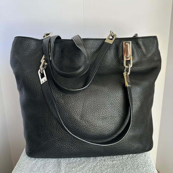 Michael Kors Brooke Medium Soft Leather 2-1 Tote & Crossbody Bag, Black, EUC - Picture 5 of 11